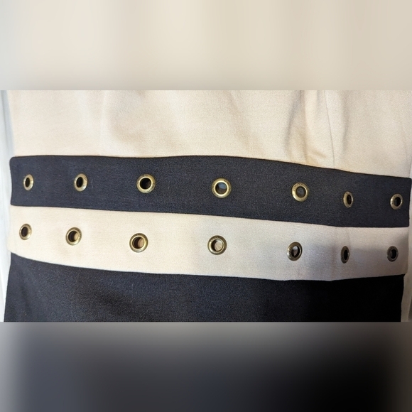 Calvin Klein Light Tan Beige and Black Dress Size 8 - Picture 10 of 11